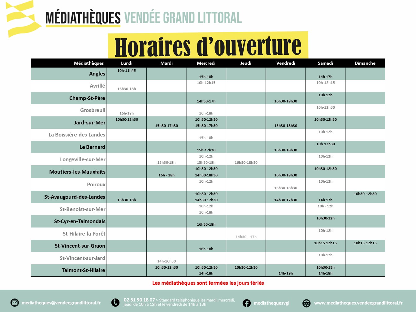 Affiche A3 tableau horaires 2025sans drive